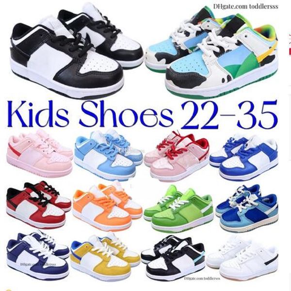 

eur22-35 kids shoes baby low sneakers designer black white panda kid youth trainers toddler infants shoe white chunky boys girls athletic ou