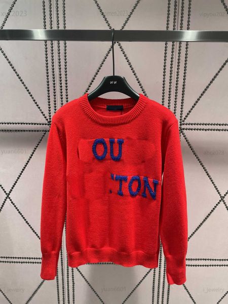 

designer women sweater contrasting letter jacquard girl knit shirt  fashion long sleeved pullover, White;black