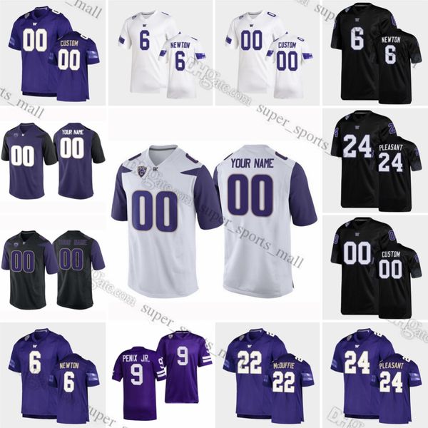 

custom s-6xl washington huskies college football jerseys browning penix jr. morris taulapapa davis newton nixon mcmillan jackson davis westo, Black