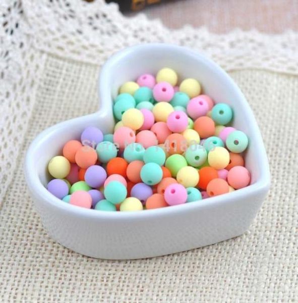 

whole8mm 200pcs mixed acrylic ball beadsnew rubber spacer round beads for jewelry making xll201587947496, Silver