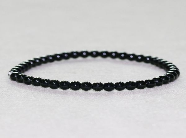 

mg0020 whole 4 mm black onyx bracelet natural mini gemstone jewelry new design handmade yoga mala8894395