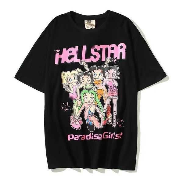 

hellstar mens designer t shirt women oversized t shirt hellstar grey heavy craft casual 100% cotton short sleeve high fashion retro women t-, Black;brown