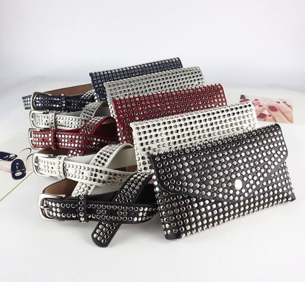 

waist bags fashionable ladies pu belt bag rivet decoration detachable small dualuse 230713