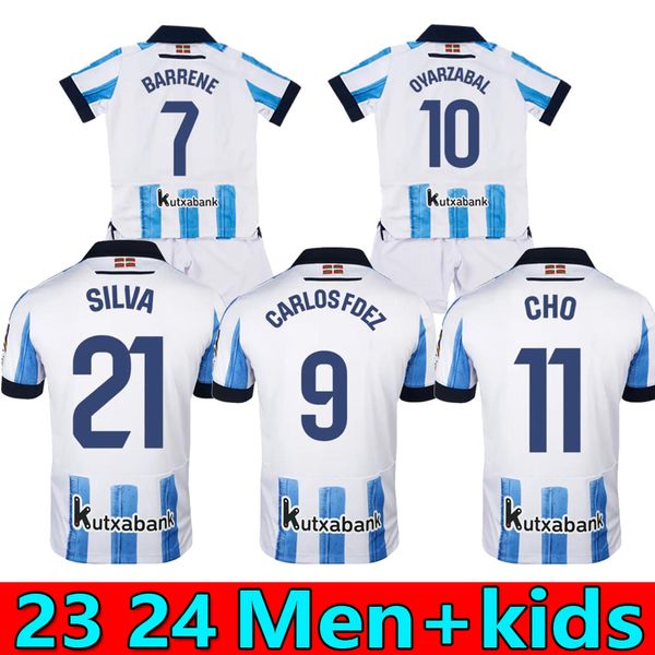 

2023 2024 silva real sociedad soccer jerseys cho take kubo oyarzabal zubimendi brais mendez merino le normand home away men and kids 23 24 f, Black;yellow