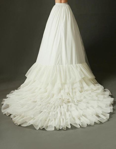 

ivory back train for bridal wedding dress elastic waist petticoat ruffles cathedral long tail gown accessory 7631944, White