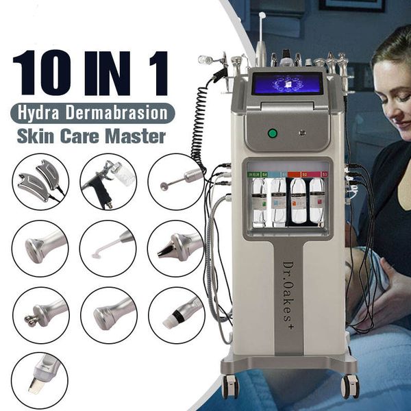 

multifunction salon beauty blackhead remover h2o2 10 in 1 aqua peeling diamond dermabrasion hydro jet peel hydra skin facial machine, Black;white