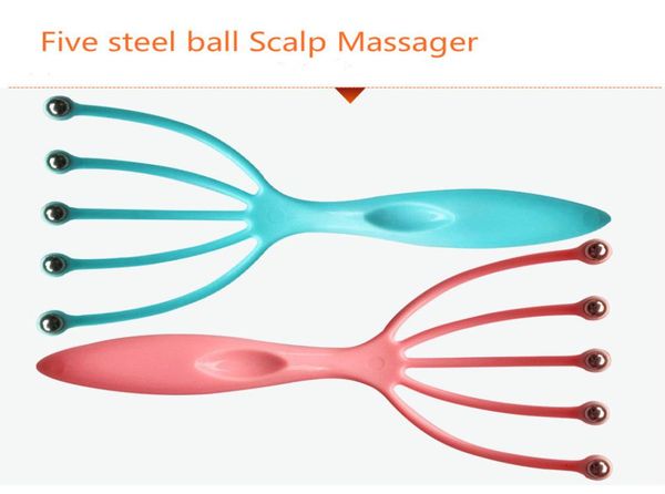 

scalp massager steel ball head massage relaxation five finger massager for head5180476