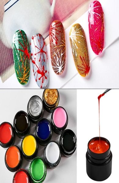 

5ml nail spider gel nail art elastic liner flower drawing color painting creative soak off gel spider varnish tips manicure7154085, Red;pink