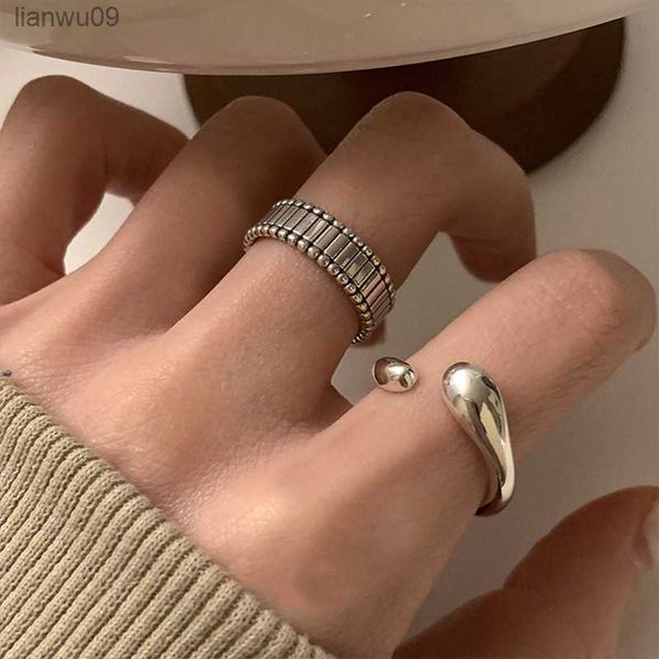 

925 sterling silver rings fashion hip hop vintage couples creative strip design thai silver party jewelry birthday gifts l230704, Golden;silver