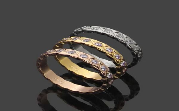 

europe america men lady women titanium steel engraved rhombus plaid checked setting diamond mini narrow lovers rings size 5115421919, Slivery;golden