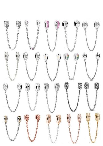 

silver classic charm heart daisy safety chain diy fit style clip women gift3353878, Bronze;silver