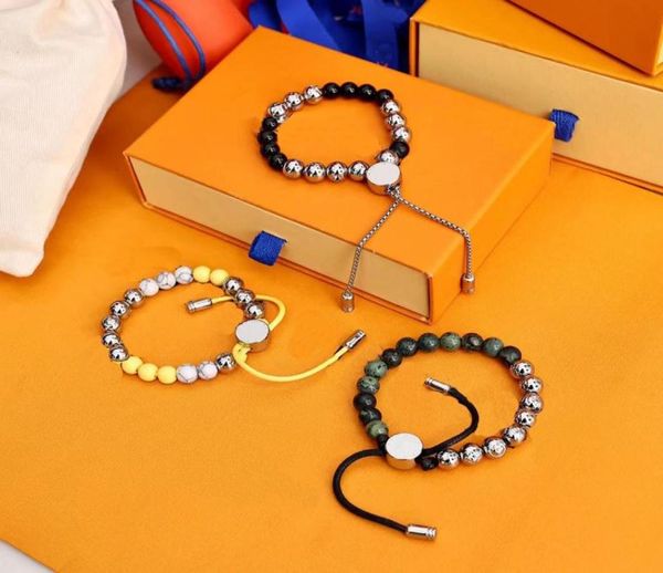 

22 years handwoven bracelet men and women couples monogram bead bracelet adjustable wild gift2339420, Golden;silver