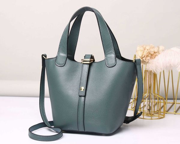 

luxury designer bag picotin lock on cowhide women's bag the first layer one-shoulder cross-body fashionable large-capacity medium veget