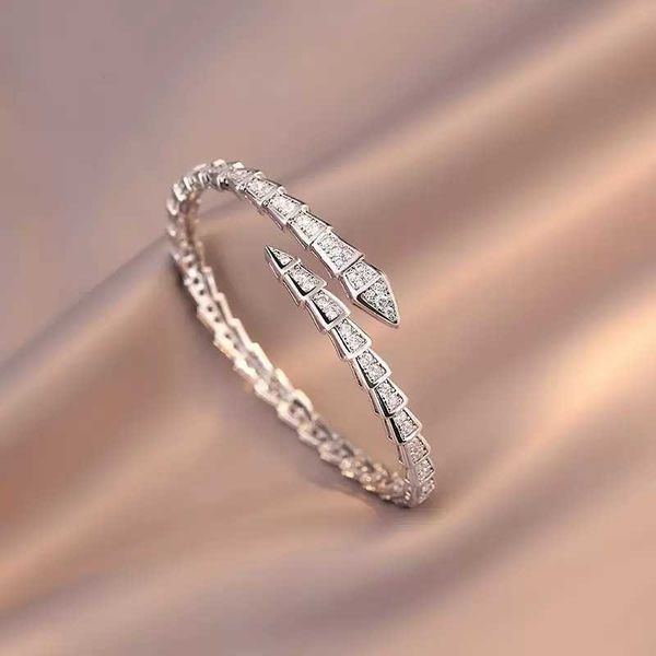 

zircon snake bone for women's ins 2023 new light luxury advanced design bracelet trendy and personalized handwear, Golden;silver