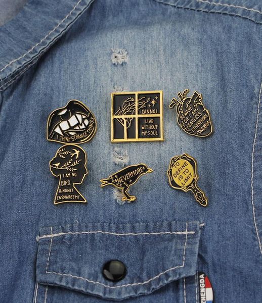 

black letter enamel brooches clothing accessories heart women pins brooch jewelry fashion lark magic mirror2567501, Gray