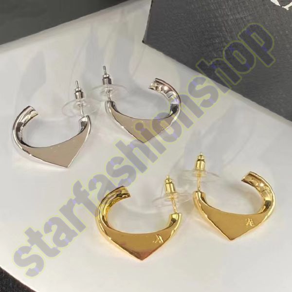 

europe and the united states wind letters triangle earrings fashion simple paragraph inverted triangle earrings earrings female silver needl, Golden
