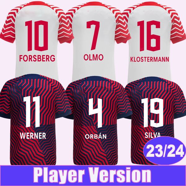 

2023 24 szoboszlai poulsen player version soccer jerseys forsberg olmo haidara laimer klostermann home away football shirts, Black;yellow