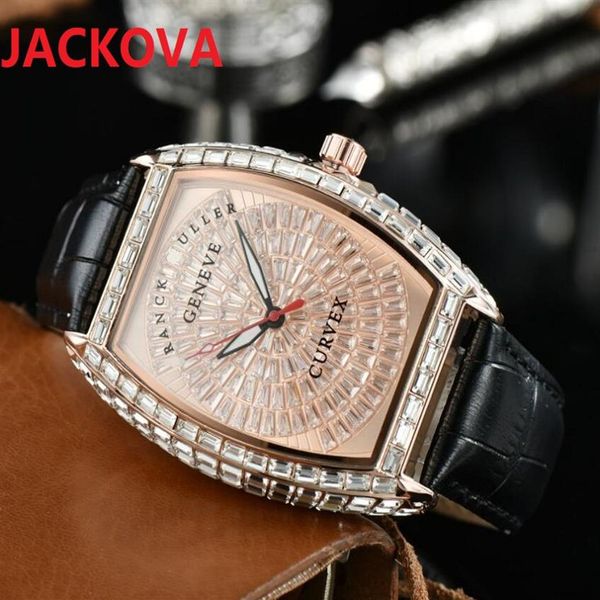

mens full diamonds watches black brown leather waterproof luminous wristwatches montre de luxe gift321k, Slivery;brown
