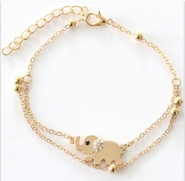 

doublelayered women039s anklet rosegoldencrusted foot chain in titanium steel plating furnace9084180, Red;blue
