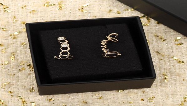 

charm stud earring with diamond in 18k gold plated and words design for women wedding jewelry gift have box stamp ps744866106, Golden