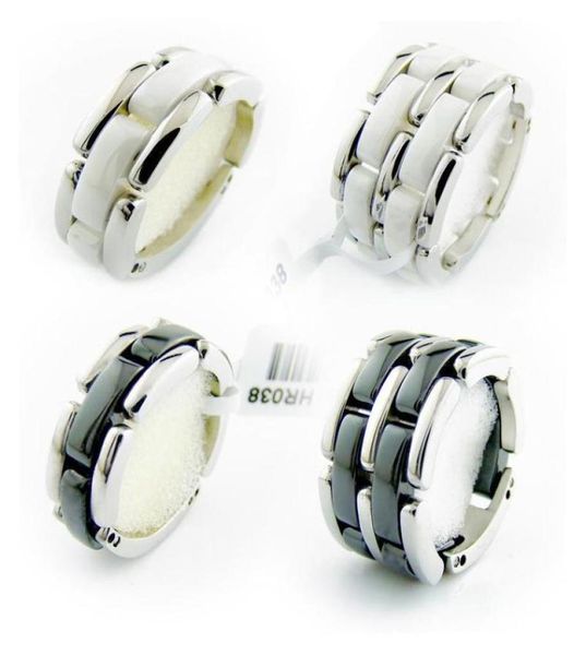 

fashion jewelry women love ring double row and single row black white ceramic rings for women men plus big size 10 11 12 wedding r2627471, Silver