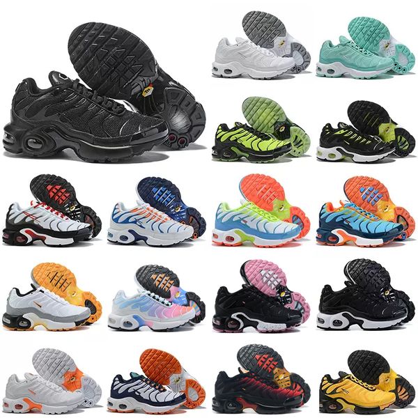 

tn kids shoes tn enfant breathable soft sports chaussures boys girls tns plus sneakers youth requin trainers size 28-35, Black
