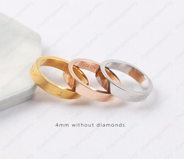 

t letter gold ring inlaid with diamonds and electroplated 18k gold fashionable couple come standard with light luxury jewelry5144187, Golden;silver