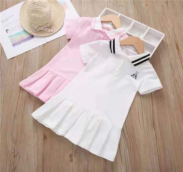 

cotton girls preppy dress 2021 summer clothes baby short sleeved princess pleated dresses kids polo for girl clothing 310year5683343, Red;yellow