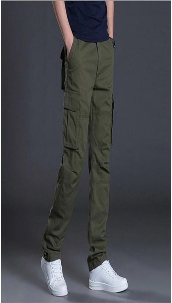 

qnpqyx new spring autumn cargo pants streetwear hip hop pants casual mens baggy regular cotton trousers male combat tactical pants8419108, Black