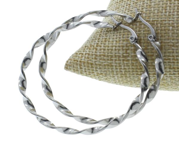 

whole pair trendy big loop earrings stainless steel earring fashion punk jewelry round large circle hoop earrings for wo9434053, Golden;silver