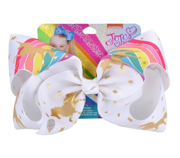 

8inch jojo girls ins pretty bow hair clips chrismas party childrens pretty cartoon printed ribbon hairpins princess barrettes8251447, Slivery;white