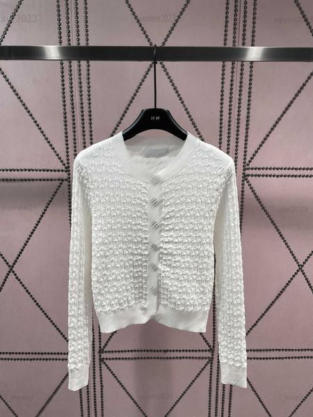 

designer clothes women fold design knit summer long sleeved sweater size s-l logo letter button cardigan luxurious july10, White