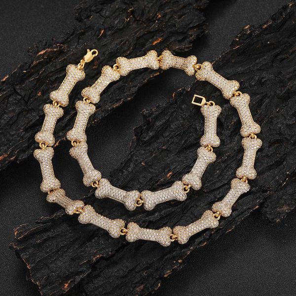 

ling zircon bone chain necklace bracelet jewelry set 10mm real gold plated, Silver