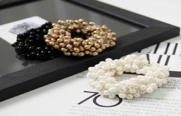 

wholewomen hair accessories hair ornaments craft woven beads elastic hair ring headband hair rubber2247911, Golden;white