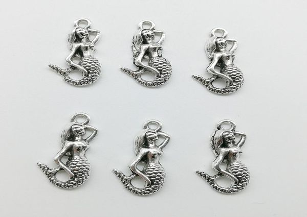 

lot 100pcs mermaid seamaid antique silver charms pendants jewelry diy for necklace bracelet earrings retro style 2211mm6026353, Bronze;silver
