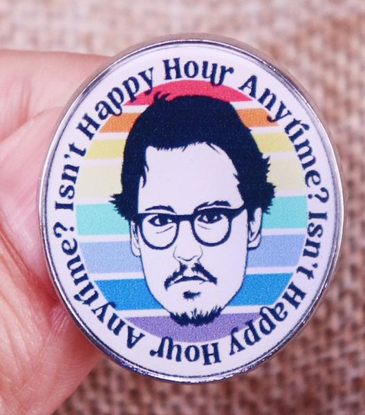 

johnny depp isn039t happy hour anytime brooch pin badge fashion accessories9673586, Blue