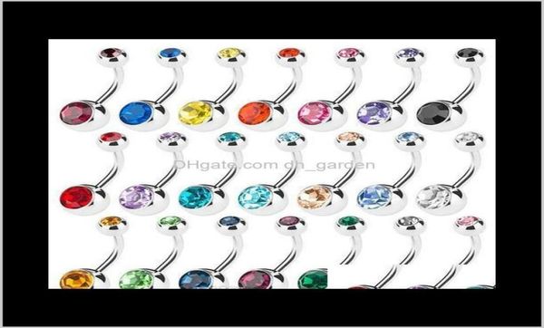 

bell jewelry drop delivery 2021 stainless steel belly button navel rings crystal rhinestone piercing bars women bikini fashion bod3625217, Silver