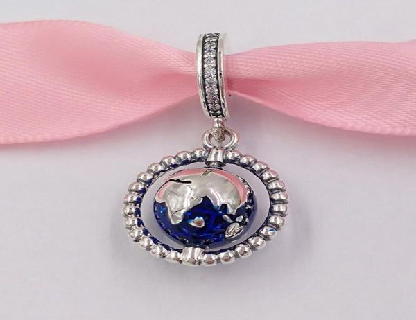 

andy jewel authentic 925 sterling jewelry silver beads spinning globe dangle charm charms fits european style bracelets & necklace 798021cz8, Black