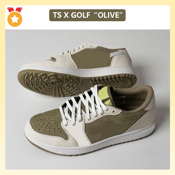 

ts x golf 1 1s basketball shoes neutral olive black sail light lemon twist fz3124-200 sneakers for men women