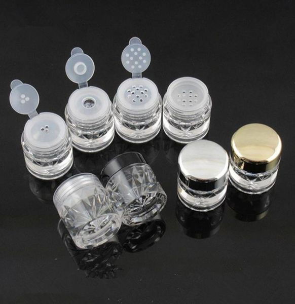 

3ml plastic loose powder jar with flip sifter empty round packing bottle diy cosmetic container tool1941320