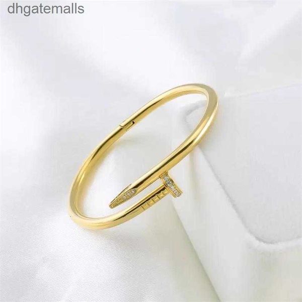 

with box designer nail bangle bracelet for women and men fashion jewelry gold silver color stainless steel bracelet n276m, Black