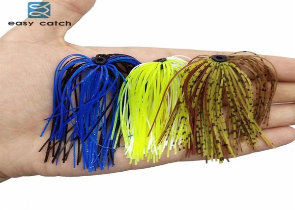 

easy catch 10pcs mixed color fishing jig skirts 50 strands silicone skirt wire with ring fly tying rubber material229f5540367