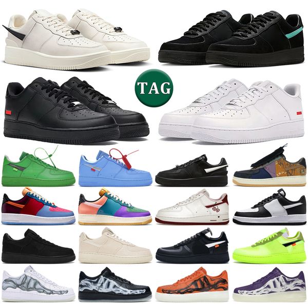 

2023 designer one running shoes men women 1 low white black phantom university blue fossil skeleton halloween mocha mens trainers outdoor pl