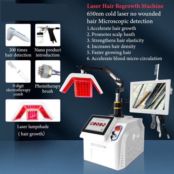 

design multifunctional laser anti hair loss beauty machine for clinic beauty center 650nm diode laser growth portable hair regrowth machine