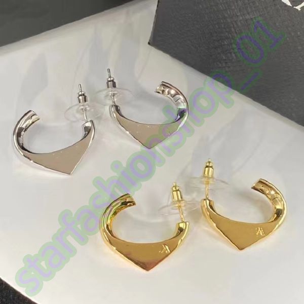 

europe and the united states wind letters triangle earrings fashion simple paragraph inverted triangle earrings earrings female silver needl, Golden