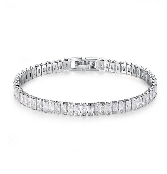 

stunning new arrival unique luxury jewelry 18k white gold fill full princess cut white z cz diamond gemstones women bracelet g3323387, Golden;silver