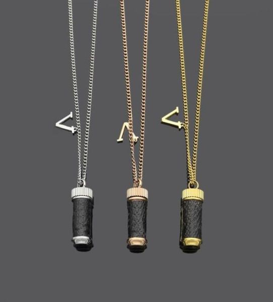 

europe america style men lady women titanium steel lovers thick long necklace sweater chain with wrap leather perfume bottle charm5360941, Silver