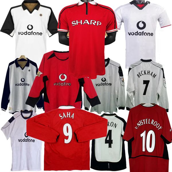 

retro classic soccer jerseys manchester 1998 1999 2000 2001 2002 2003 2004 solskjaer scholes v.nistelrooy giggs beckham forlan cole butt uni, Black;yellow