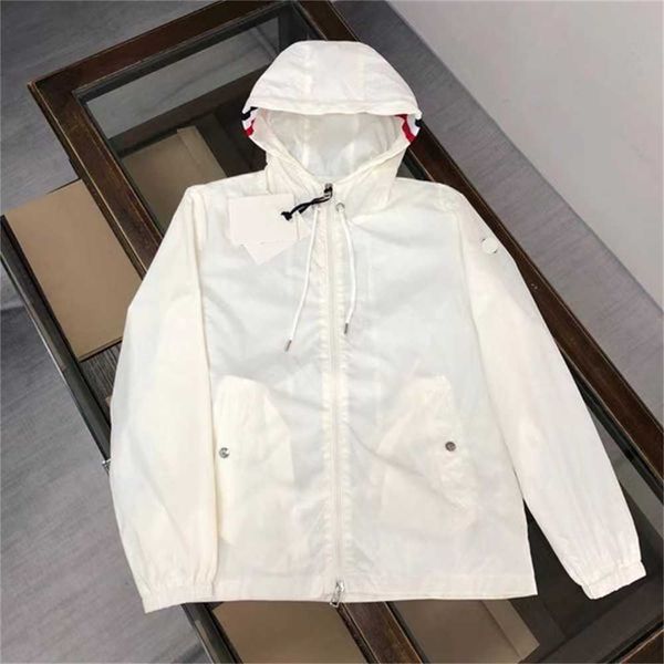

luxury french brand designer jacket monclair spring and summer short thin coat windproof waterproof letter print windbreaker outdoor hooded, Black;brown