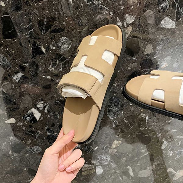 

second designer leather oran genuine luxury beach slide uncle slippers for women 2023 new outwear summer thick sole net red super fire h h7q